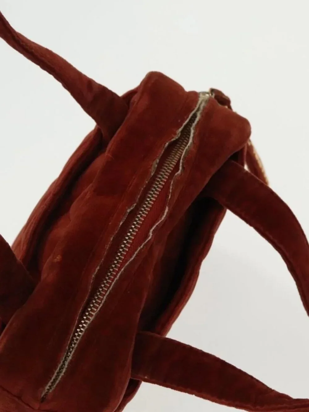 CHANEL Matelasse Hand Bag Velor Orange Gold CC Auth bs19395